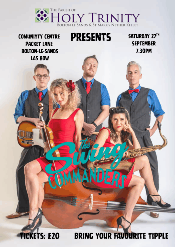 The Swing Commanders in Bolton-le-Sands Community Centre. 27th September 7.30pm