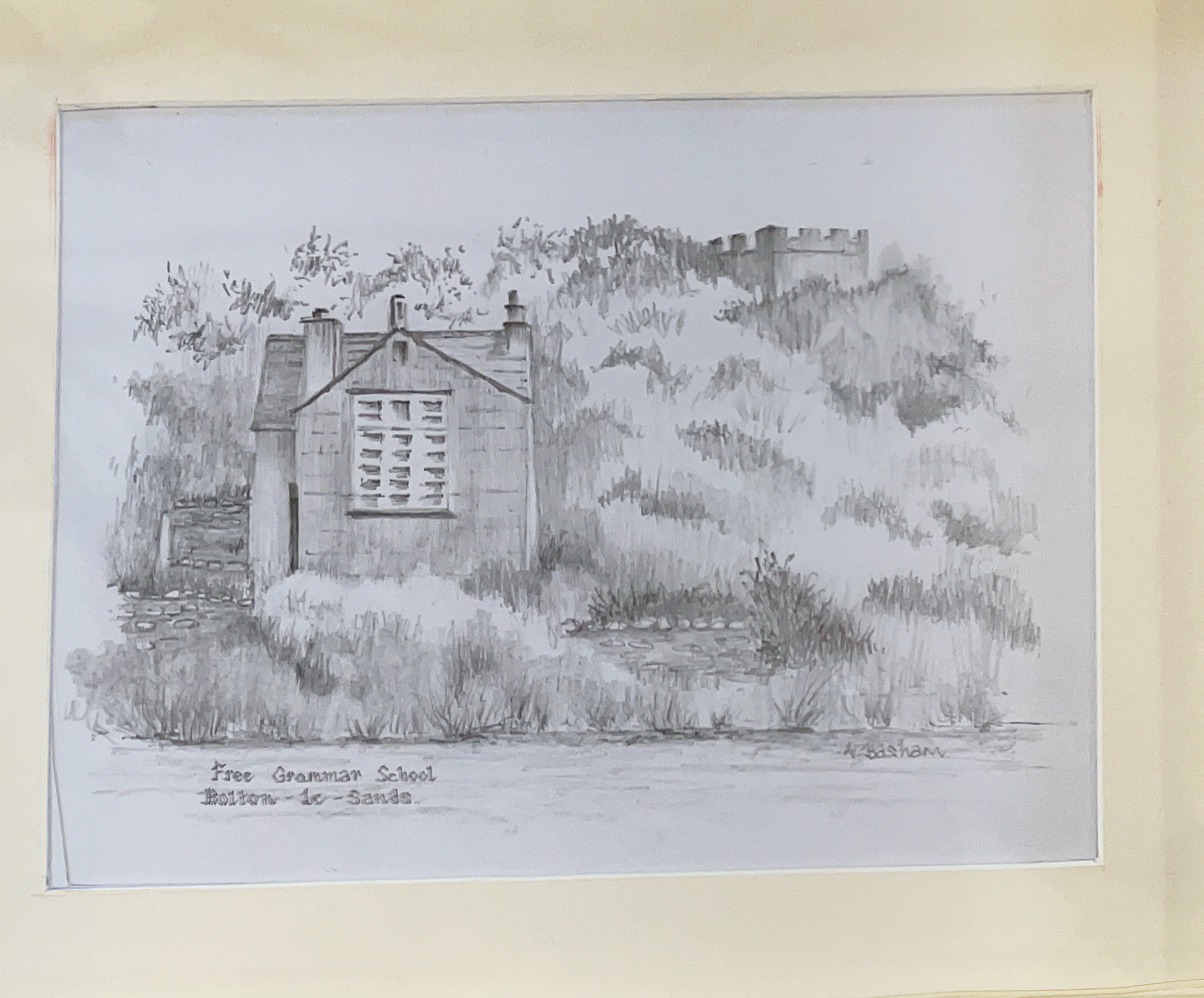 Original Pencil Drawing of "The Old Boys School" by Ann Basham
